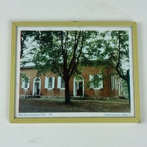 1967 Chambersburg‎ Dairy Co Framed Ad & Calendar Photo Rocky Spring Church